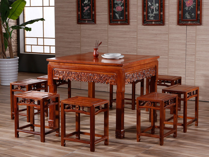 中式家具红木餐桌 花梨木八仙桌